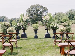Green and White Living Ceremony Backdrop at Salamander Resort & Spa