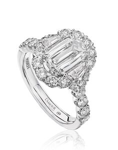 Christopher Designs Elegant Emerald, Oval Cut Engagement Ring