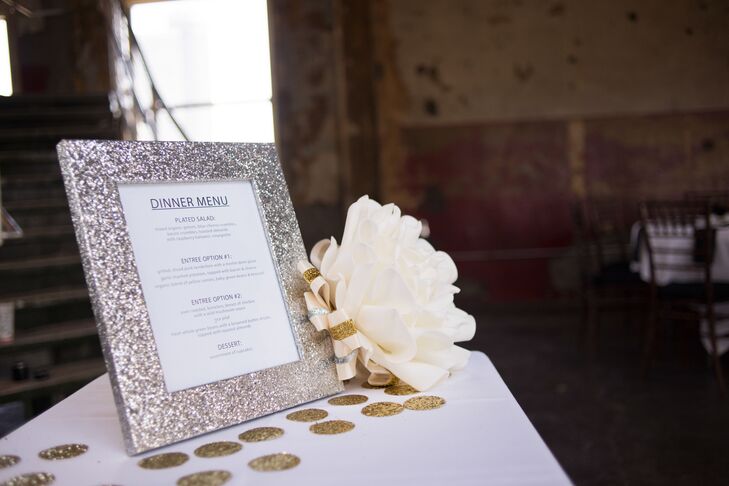 Glitter Framed Dinner Menu