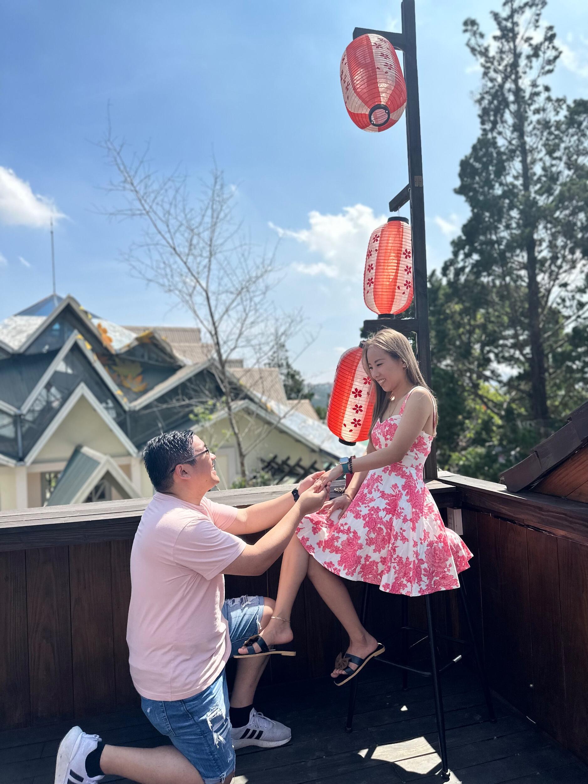 On their second trip together back to Vietnam, Phong, Trinh, and friends checked out a cute Japanese-themed village in Da Lat. Trinh didn't know it yet, but this was Phong's first hint that he had made the decision to propose (this would take another year and then some...)