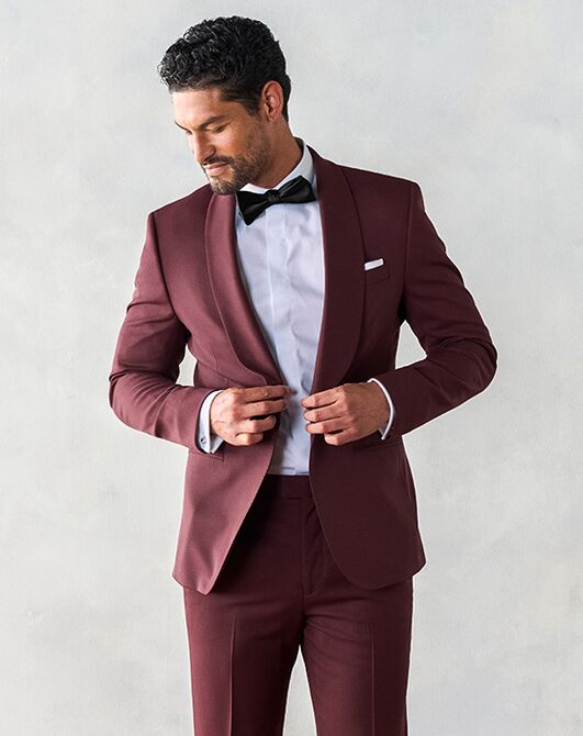 The Black Tux Burgundy Shawl Tuxedo Red Tuxedo - 7