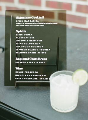 Black Acrylic Bar Menu Sign