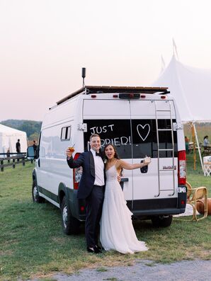 Van-Life Couple Posing Beside Sprinter Van