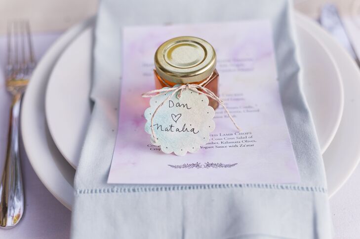 Small jars of local honey were given to the guests as favors.