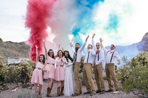 Casual Suspenders and Khakis Groomsmen Attire
