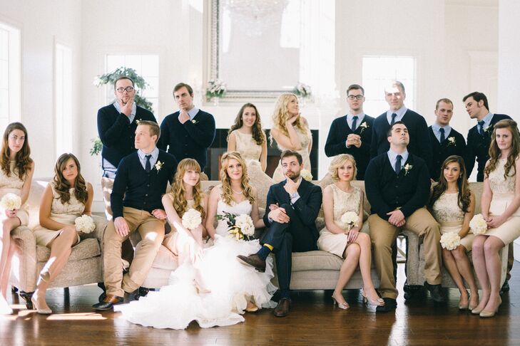Glamorous Wedding Party Group Shot