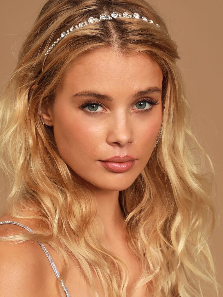 Crystal bridal headband from Lulus.