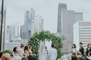 Rooftop Wedding Ceremony With Skyline View
