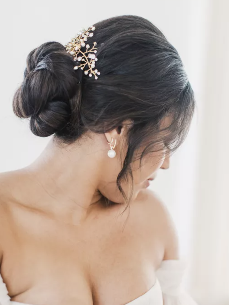 hair in updo with accessory