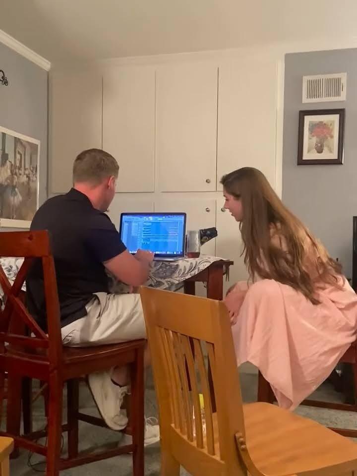Writing our first song together :)