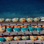 Umbrellas by the ocean