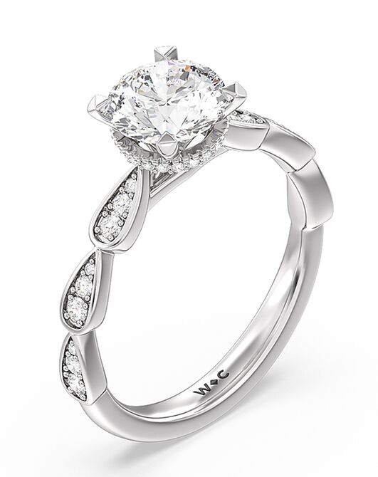 With Clarity Unique Emerald, Round, Oval Cut Engagement Ring - 2