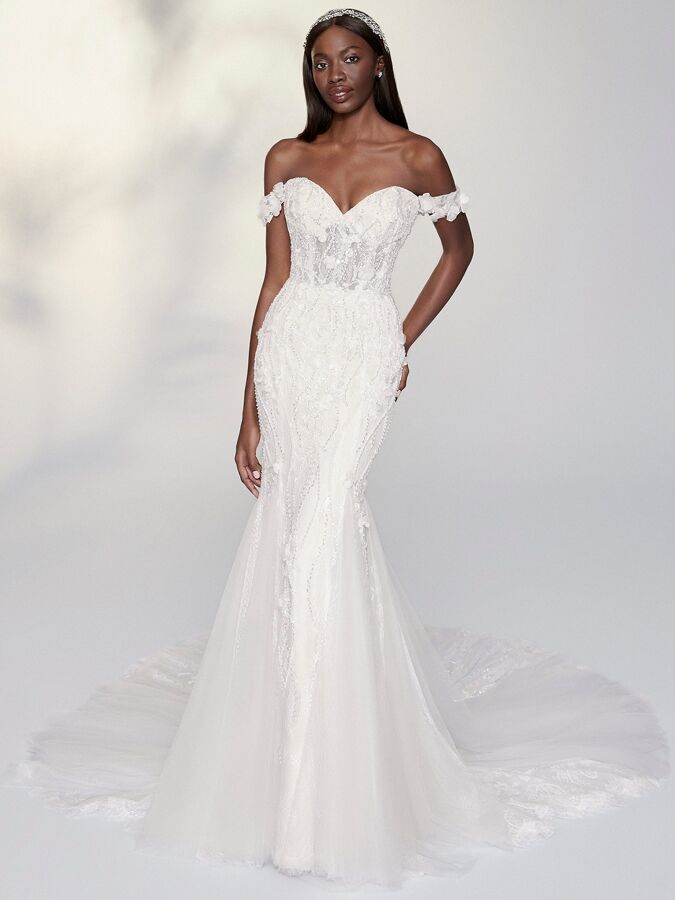 Justin Alexander Signature beaded fit-and-flare wedding dress