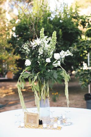 Lush Green and Ivory Flower Centerpiece