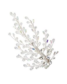 AW Bridal AW BRIDAL Wedding Hair Clip Rhinestone Hair Clip Hair Accessories Hair Pieces for Brides Bridal Crystal Hair Clips for Women (Silver) Silver Pins, Combs + Clip