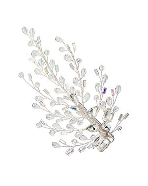 AW Bridal AW BRIDAL Wedding Hair Clip Rhinestone Hair Clip Hair Accessories Hair Pieces for Brides Bridal Crystal Hair Clips for Women (Silver) Silver Pins, Combs + Clip