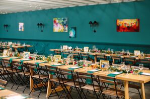 Teal-Colored Wedding Decor at The Fig House in Los Angeles