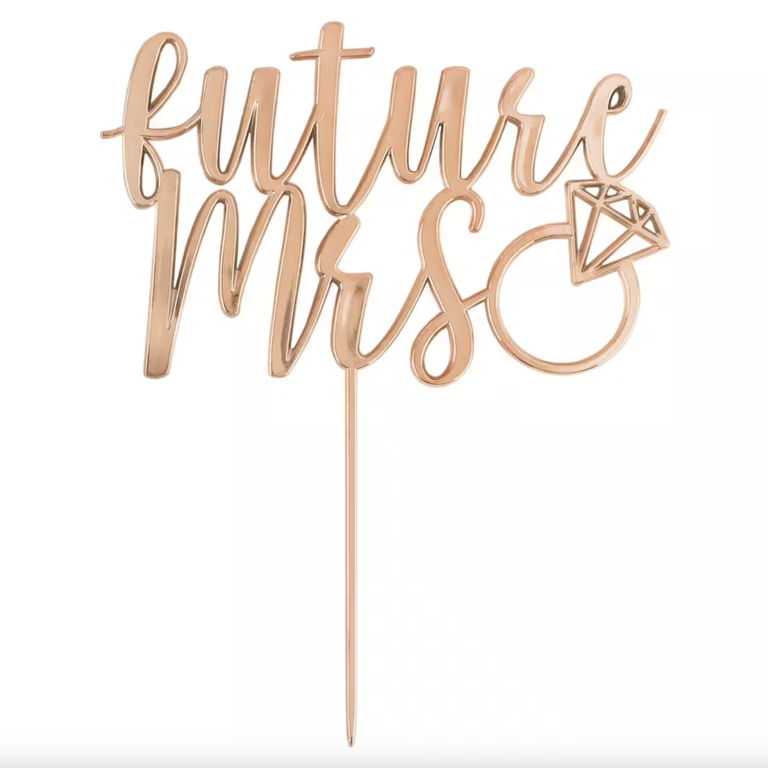 Future Mrs. Rose Gold Bachelorette Cake Topper