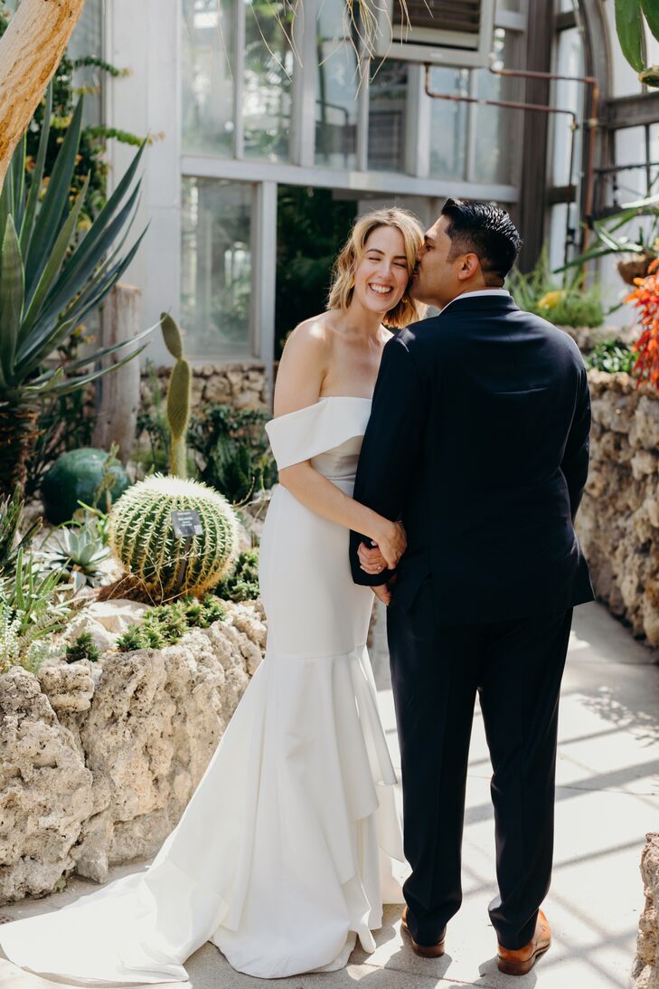 Wedding-Day Portraits Inside a Detroit Greenhouse