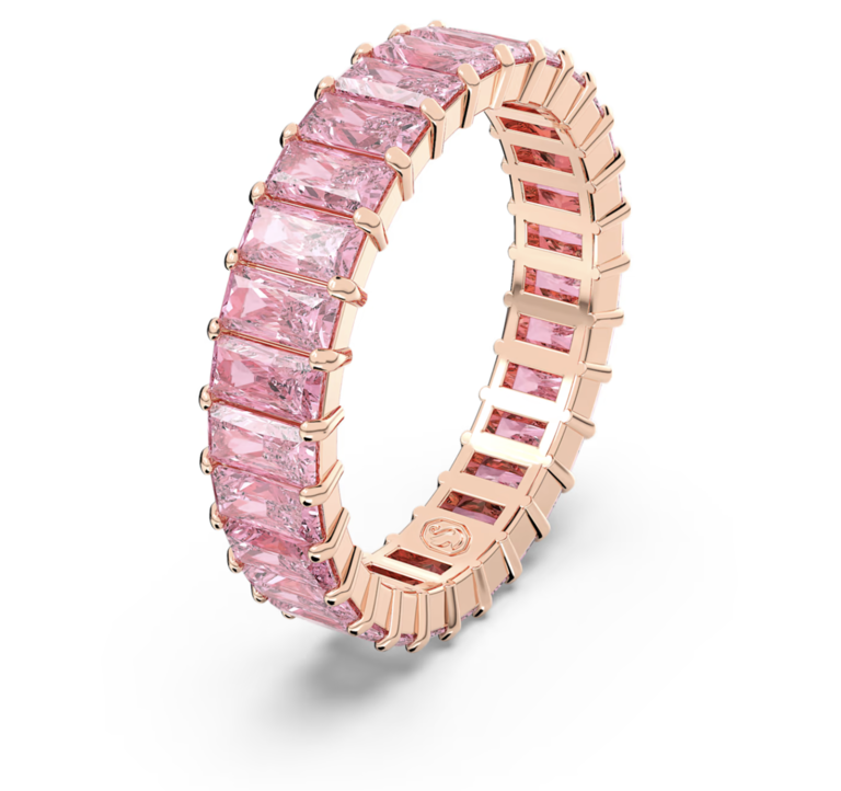 infinity row peony baguette stones and rose gold plating