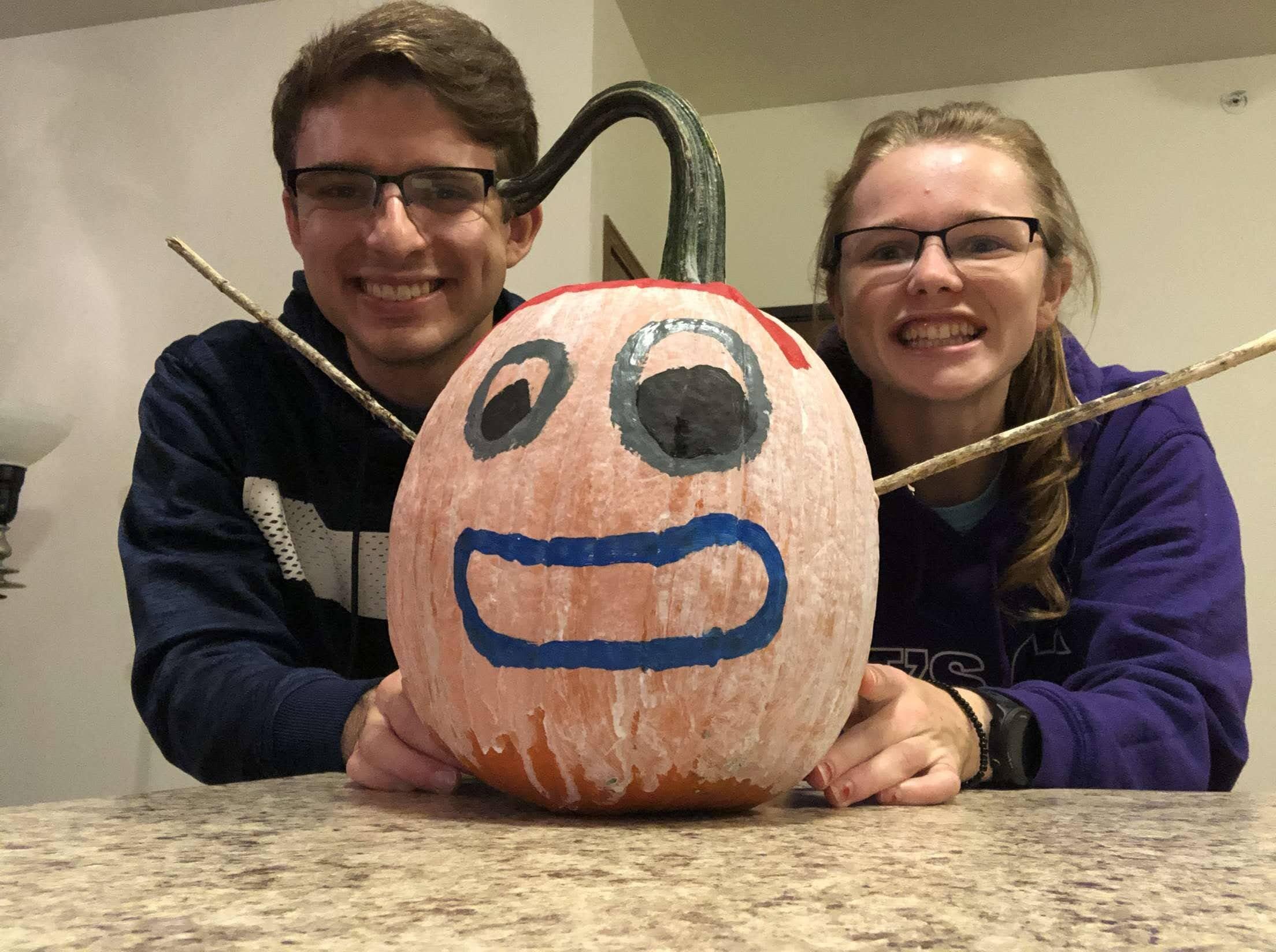 Lots of fall pumpkin patches and painting pumpkins in Jared's apartment in Cedar Falls, IA.