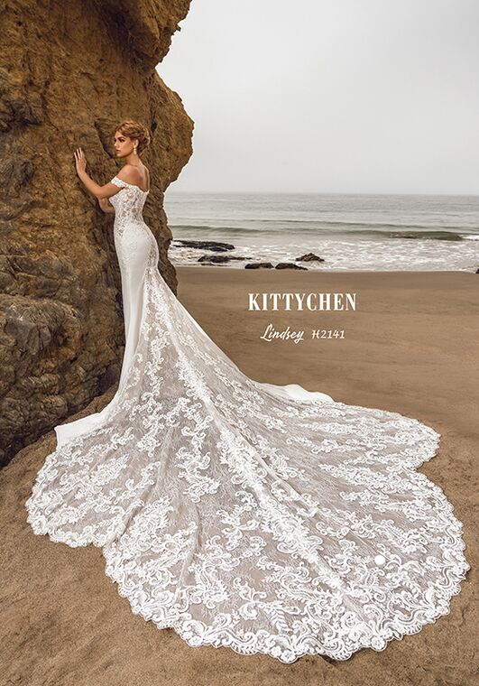 KITTYCHEN LINDSEY, H2141 Fit-and-Flare Wedding Dress - 5