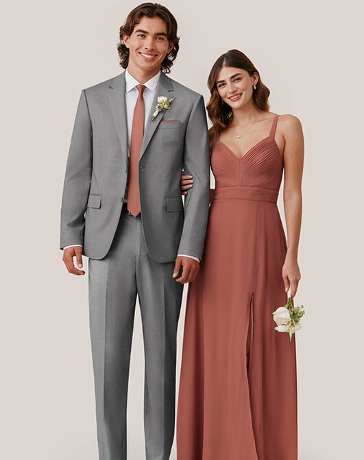 Birdy Grey Suits Taylor Suit in Gray Grey Tuxedo - 7