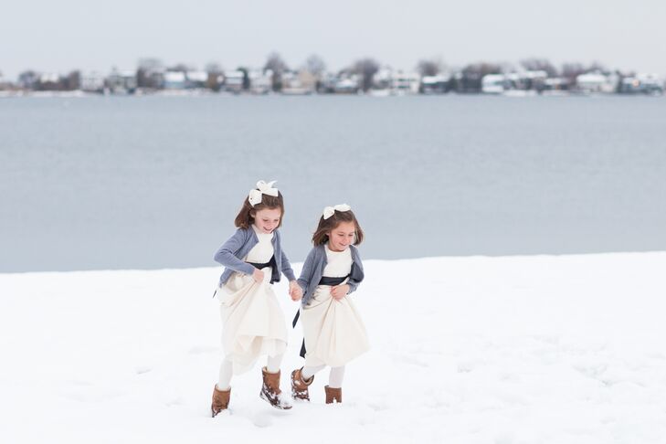 Classic Ivory Flower Girl Dresses and Cardigans