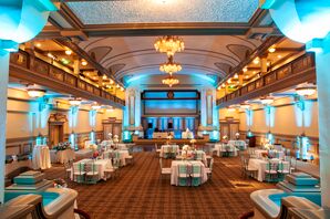 Reception at the John Marshall Hotel with Blue Uplighting