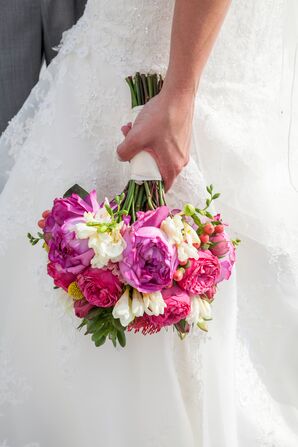 Bouquet with Freesias and Peonies