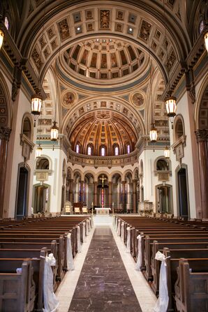 Ribbon Bows as Ceremony Aisle Decorations