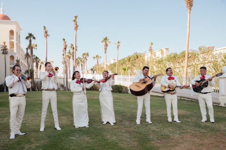 A mariachi band is perfect for a wedding in Mexico. This group played lively music throughout the ceremony and cocktail hour, and it was a hit with the guests.