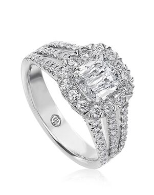 Christopher Designs Unique Cushion Cut Engagement Ring