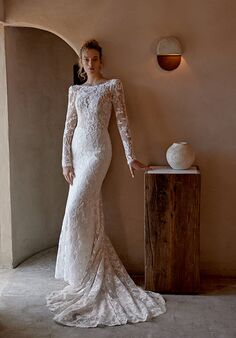 Lillian West 66371 Fit-and-Flare Wedding Dress