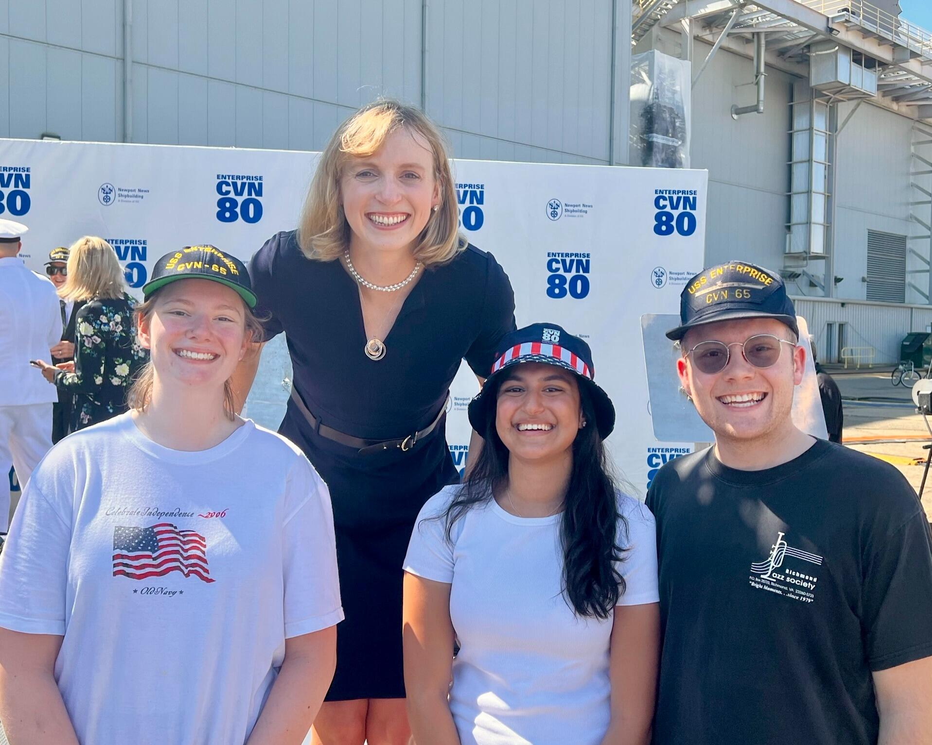 We met Katie Ledecky at CVN 80 Keel Laying Ceremony