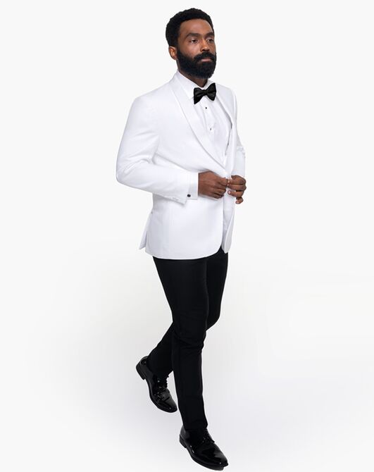 Generation Tux White Shawl Lapel Tuxedo White Tuxedo - 3
