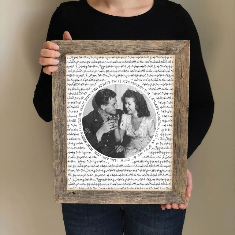 Etsy wedding vow portrait for sentimental anniversary gift for your parents