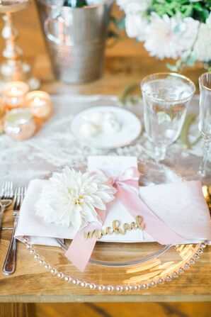 Blush Place Setting with Pink Bow