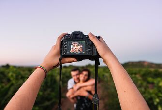Engagement photo being taken