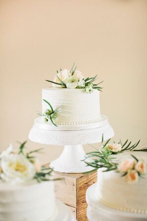 White Buttercream Garden-Inspired Cake