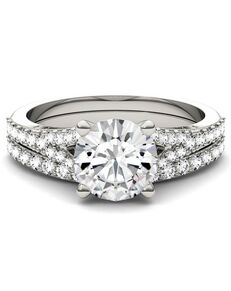 Forever One Moissanite Classic Round Cut Engagement Ring