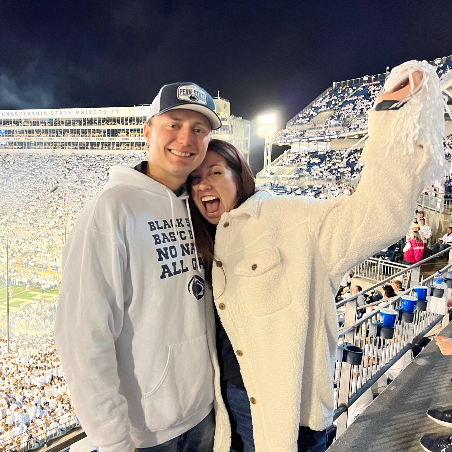 Picture of Julia's first White Out at Penn State