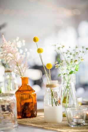 DIY Glass Milk Bottle Centerpieces