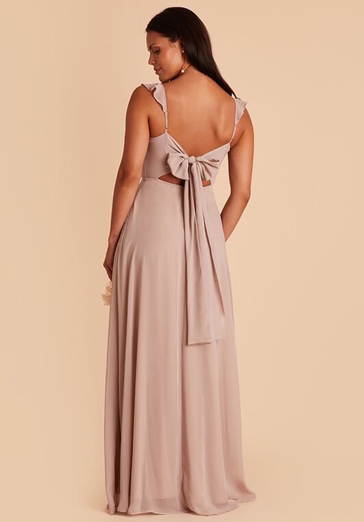 Doris Dress in Chiffon Taupe