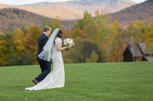 Classic White Fingertip-Length Veil and Blusher