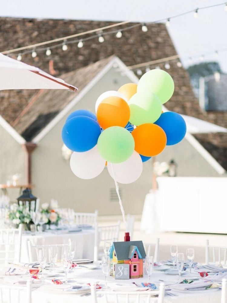 movie-inspired balloon centerpiece