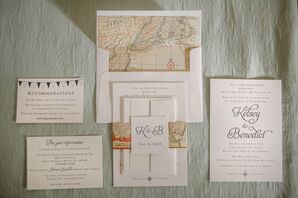 Nautical Invitation Suite with Vintage Map Details