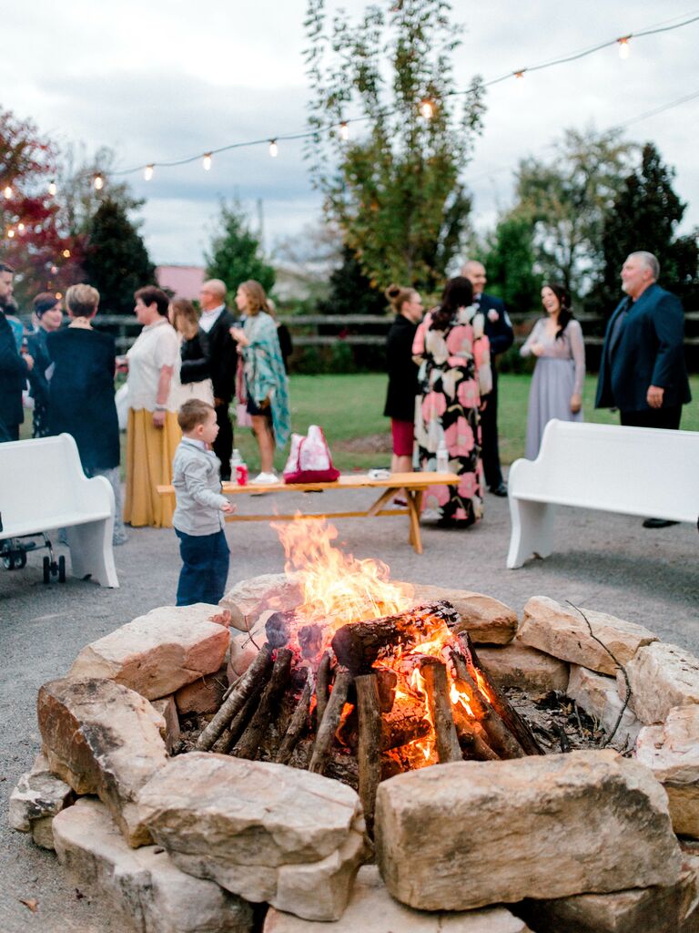 bonfire at rehearsal dinner