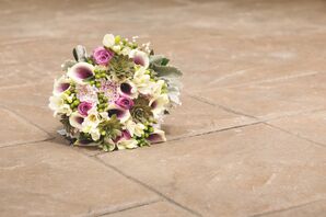 Calla Lily, Rose and Succulent Bouquet