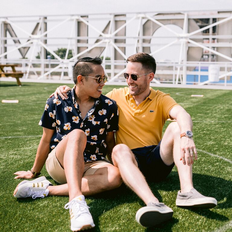 Washington DC rooftop engagement photo